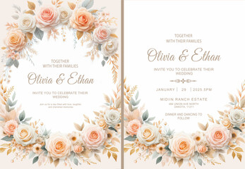 Rose Wedding invitations template