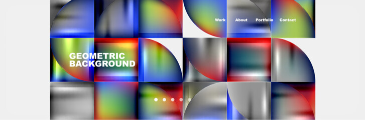 Naklejka premium a colorful geometric background with squares and circles