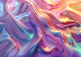 Obraz premium Abstract metallic holographic background with a chrome surface