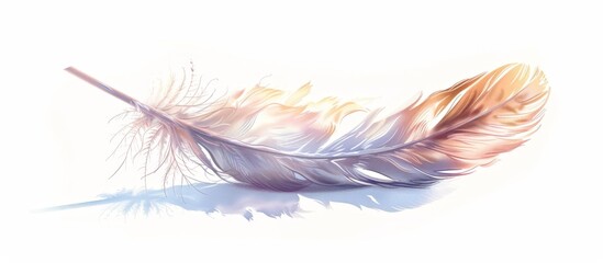 Resting gently, a solitary feather has settled on the earth, a delicate sight to behold