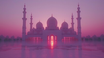 Twilight Serenity: The Sheikh Zayed Grand Mosque, generative ai