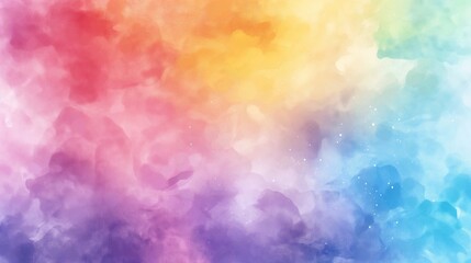 Watercolor background with soft pastel tones and splashes of paint, using a delicate rainbow color palette - obrazy, fototapety, plakaty