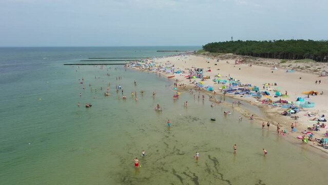 Baltic Sea Beach Rowy Plaza Morze Baltyckie Aerial View Poland