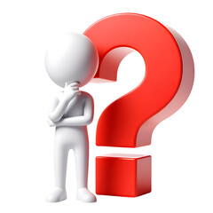 3d person with question mark