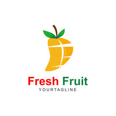 Fresh Mango Fruit Vector Graphic Logo.