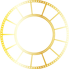 gold circle film strip
