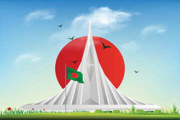 26th March happy Independence day of Bangladesh"Vector illustration.Independence Day of Bangladesh, 26 March, national memorial, Bijoy Dibos, design for banner, flag, nation, illustration, vector art.