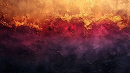 A painting of a sky with a purple and orange background