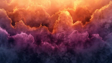 Foto op Canvas A colorful cloud with a purple and orange hue © CtrlN