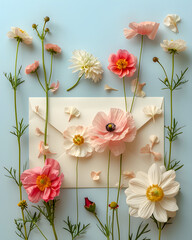 Elegant floral composition with envelope