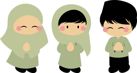 a girl wearing hijabi head scarf, anak perempuan dengan penutup rambut doodle