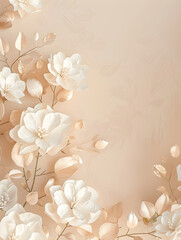 Elegant floral composition with blank space and copy space for text. Branding mock up, marketing concept.