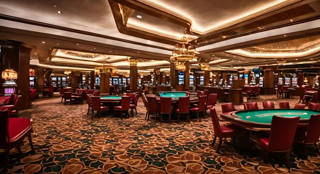 Interior of a casino.	
