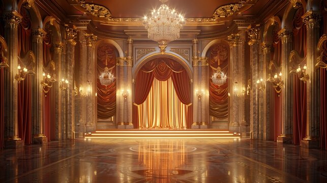 Opulent awards gala background with grandeur and opulence