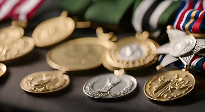 Medals of honor of a soldier.	
