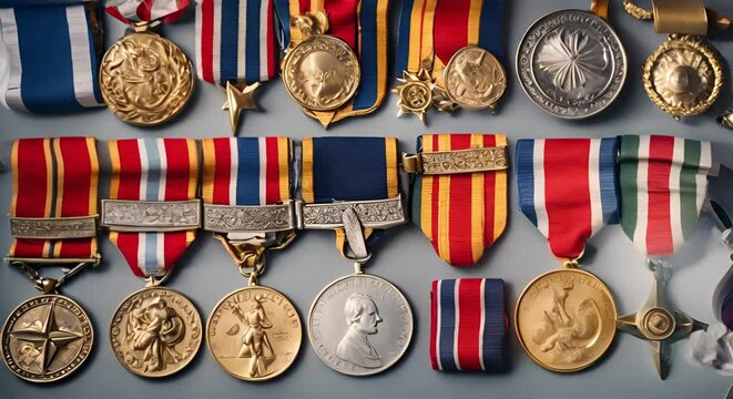 Medals of honor of a soldier.	
