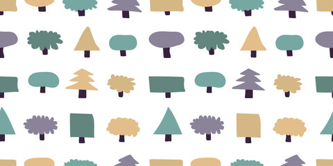 Tree background. Seamless pattern.Vector. 木々のパターン