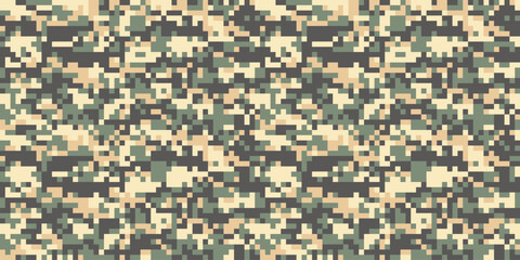 Digital pixel camouflage military texture  background. Seamless pattern.Vector. ピクセルでできた迷彩パターン
- 783186514