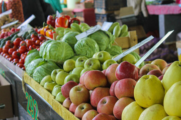 fruits and vegetables at the market