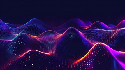 neon waveform, Abstract visualization of big data, business graph analysis. 3D Sound Waves. blue sound waves,