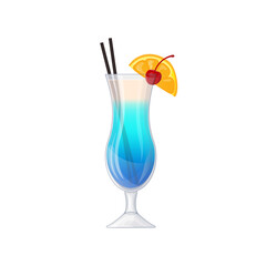 blue Lagoon. alcoholic drink, hand drawn in cartoon style.