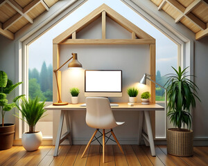 3d rendering of a small office