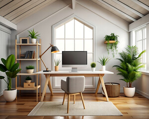 3d rendering of a small office