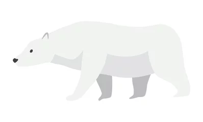 Stoff pro Meter North pole arctic fauna. Polar bear  illustration in flat style. Arctic animal icon. Winter zoo design element © the8monkey