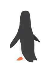Wandaufkleber North pole arctic fauna. Polar penguin  illustration in flat style. Little penguin fishing in the north. Arctic animal icon. Winter zoo design element © the8monkey