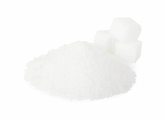 Different types of sugar isolated on white