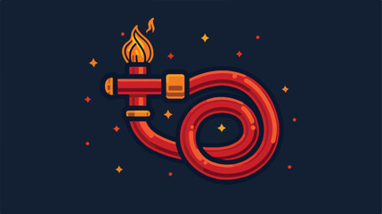 Fire hose icon. Outline illustration of fire hose v