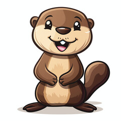 Fototapeta premium Happy Otter mascot