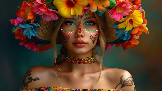 Tattoos and body art with Mexican designs