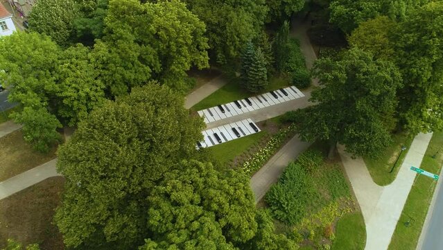 Park Waldorffa Slupsk Piano Keyboard Fortepian Aerial View Poland
