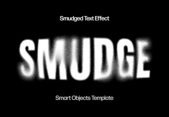 Blurred Distorted Text Effect Mockup - obrazy, fototapety, plakaty