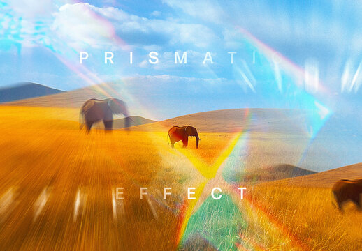 Bright Prism Photo Effect With Generative AI Mockup