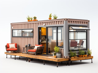 The house is made of a used shipping container that has been modified according to the wishes of the owner. The house is small in size but complete with basic facilities.