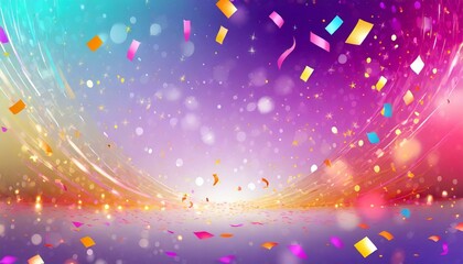 Congratulating confetti, background with light shining in a fantastic and beautiful atmosphere. Gradation - obrazy, fototapety, plakaty