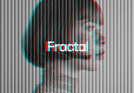 Glitch Fractal Mirror Photo Effect Mockup