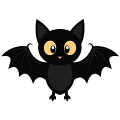 Cute Spooky Bat Illustration - Perfect for Halloween Invitations, Kids' Party Supplies, and Whimsical Decor