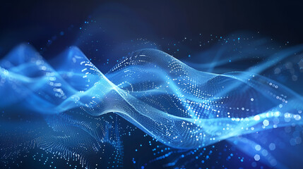 Cybernetic network connection flow ,Abstract background with glowing particles, wave lines and bokehAbstract background with glowing particles, wave lines and bokeh