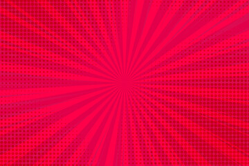 Pop art background for poster or book in light red color. flat comics style design with halftone dots.