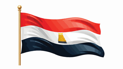 Flag egypt 2d flat cartoon vactor illustration isol