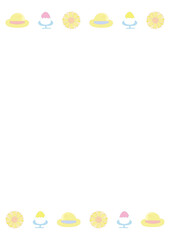 シンプル可愛い手描きの夏の小物フレーム