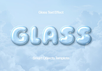 Sky Glass Text Effect Mockup With Generative AI - obrazy, fototapety, plakaty
