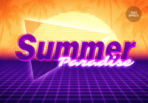 Retrowave Sunset Text Effect Mockup