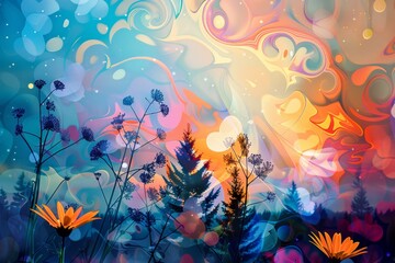 Fototapeta na wymiar Abstract background for Wildflower Week