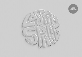 Grey Plastic Chrome Text And Logo Mockup