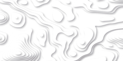 	
Abstract white paper cut background with lines. Background of the topographic map. White wave paper curved reliefs abstract background. Realistic papercut decoration textured with wavy layers.