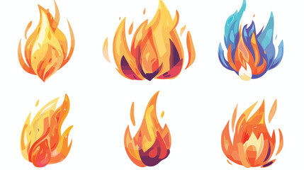 Flame icon. Cartoon illustration of flame vector ic